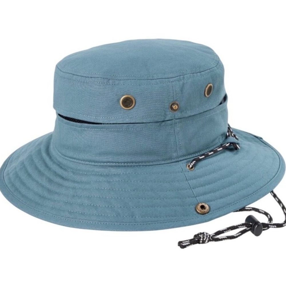 Duluth Mens New Ventilated Booney L Brim Hat Blue Cotton UPF 50